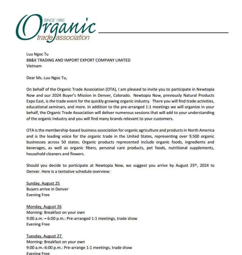 Organic Trade Association OTA