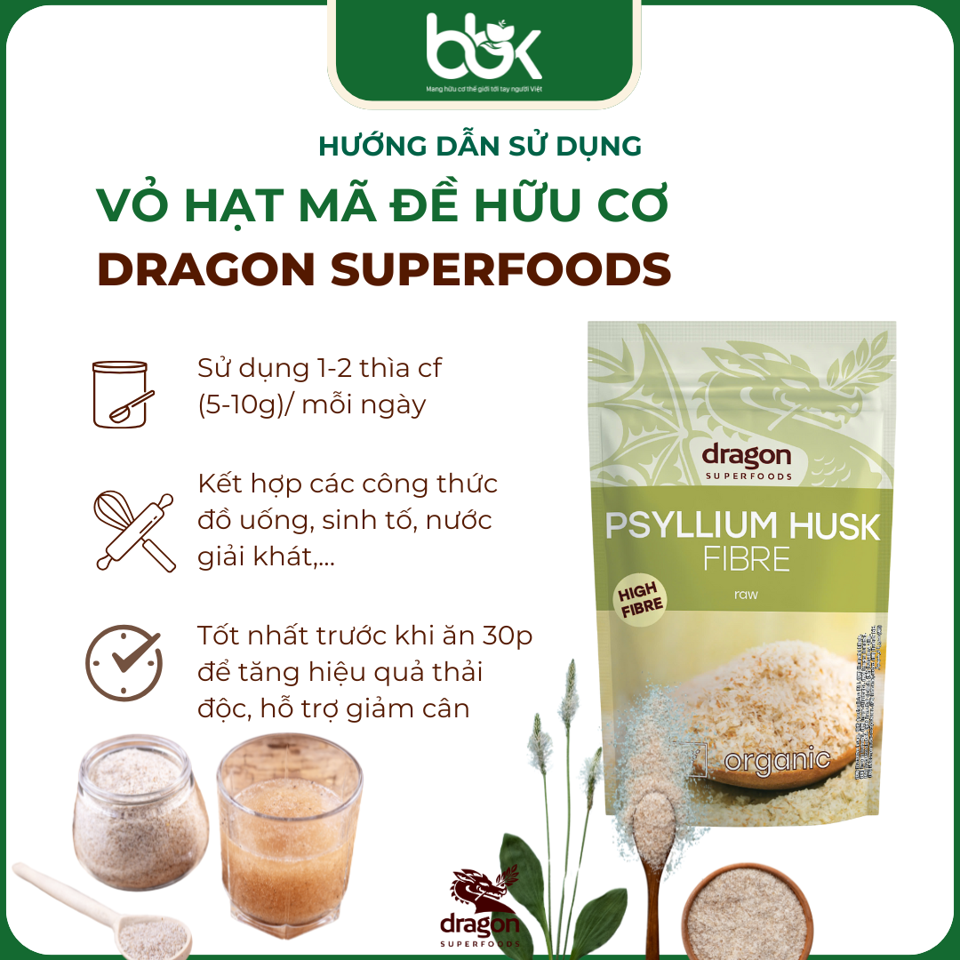 Vỏ hạt mã đề hữu cơ