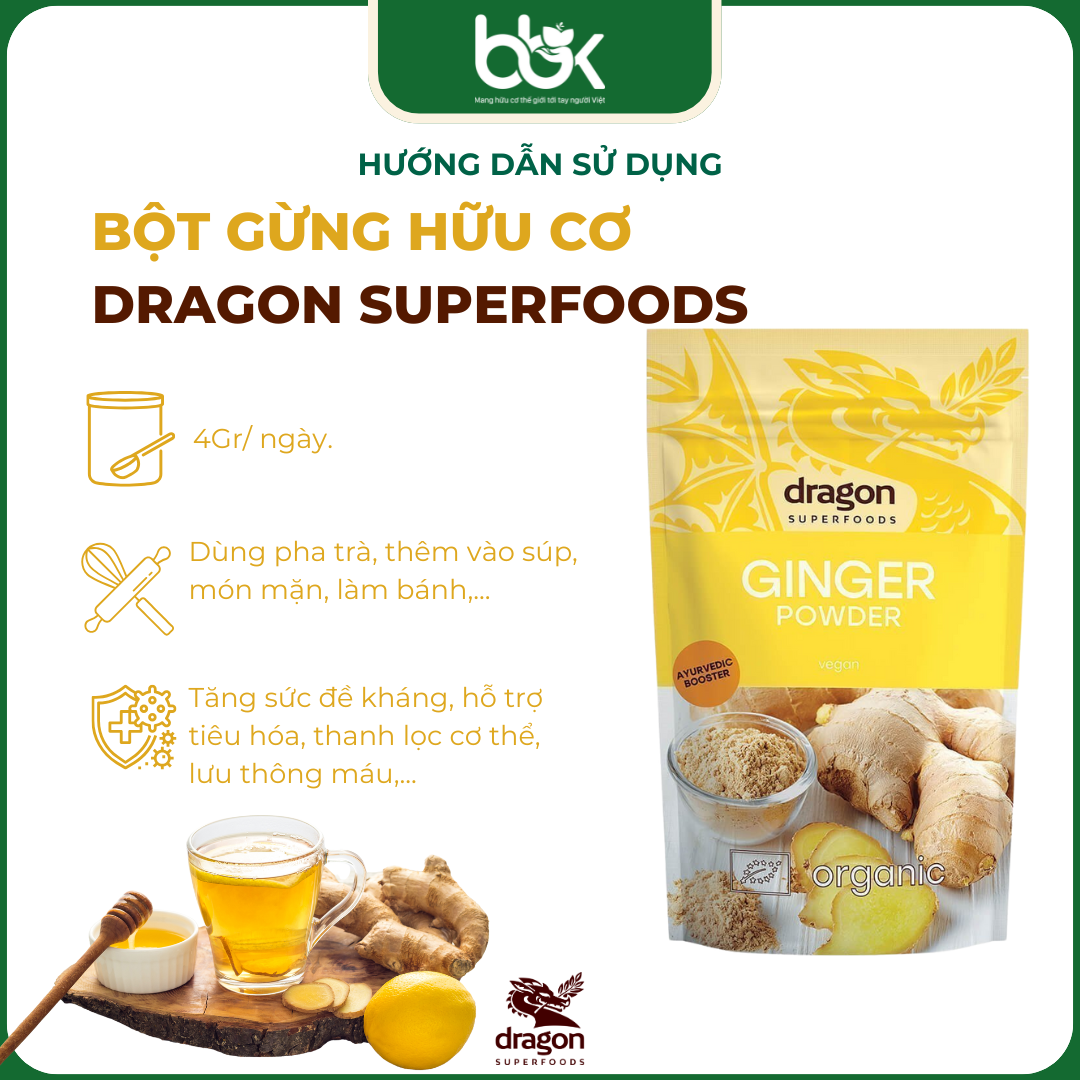 Bột Gừng Hữu Cơ Dragon Superfoods