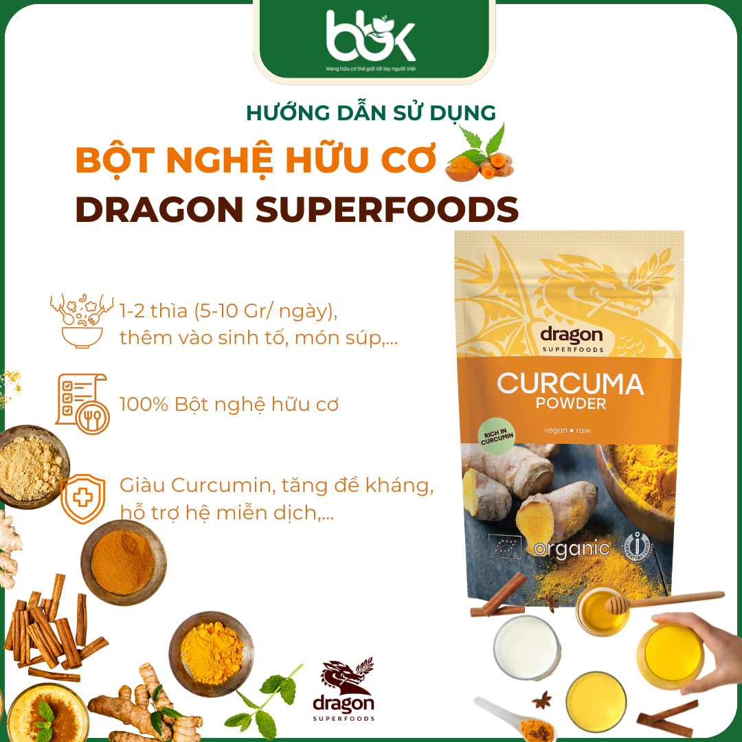 Bột Nghệ Hữu Cơ Dragon Superfoods