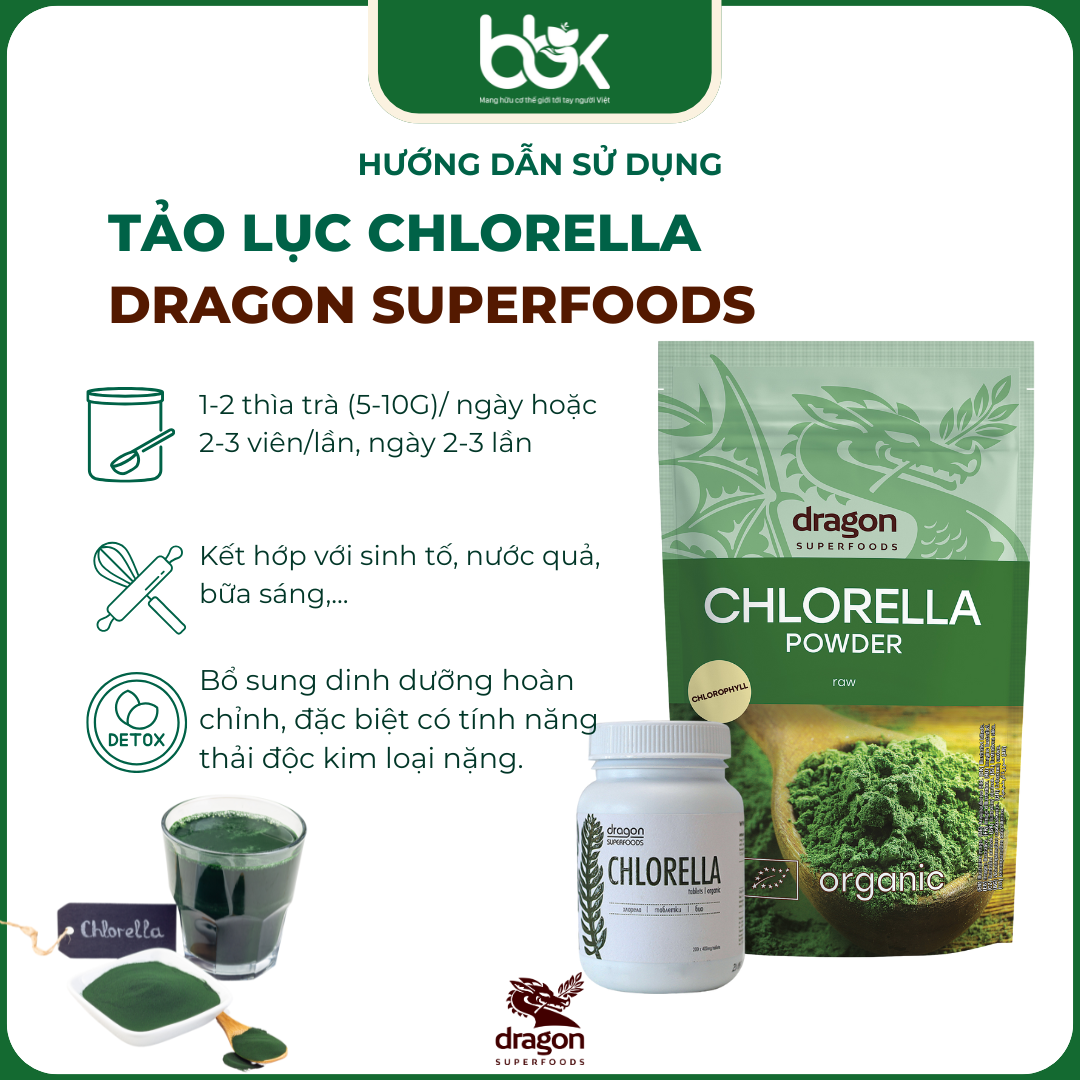 Tảo lục Chlorella Dragon Superfoods