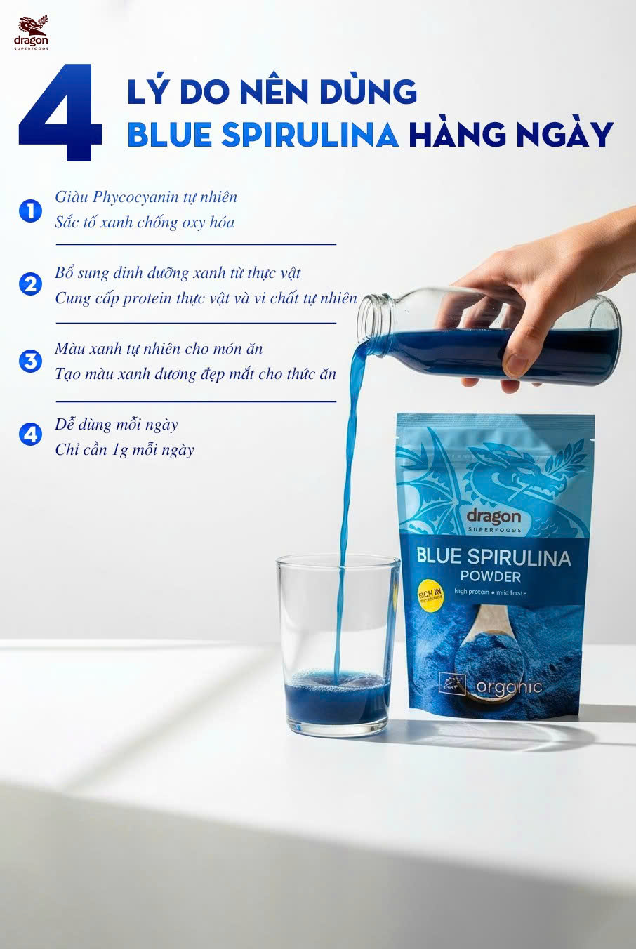 Blue Spirulina Dragon Superfoods – lựa chọn tinh khiết từ thiên nhiên