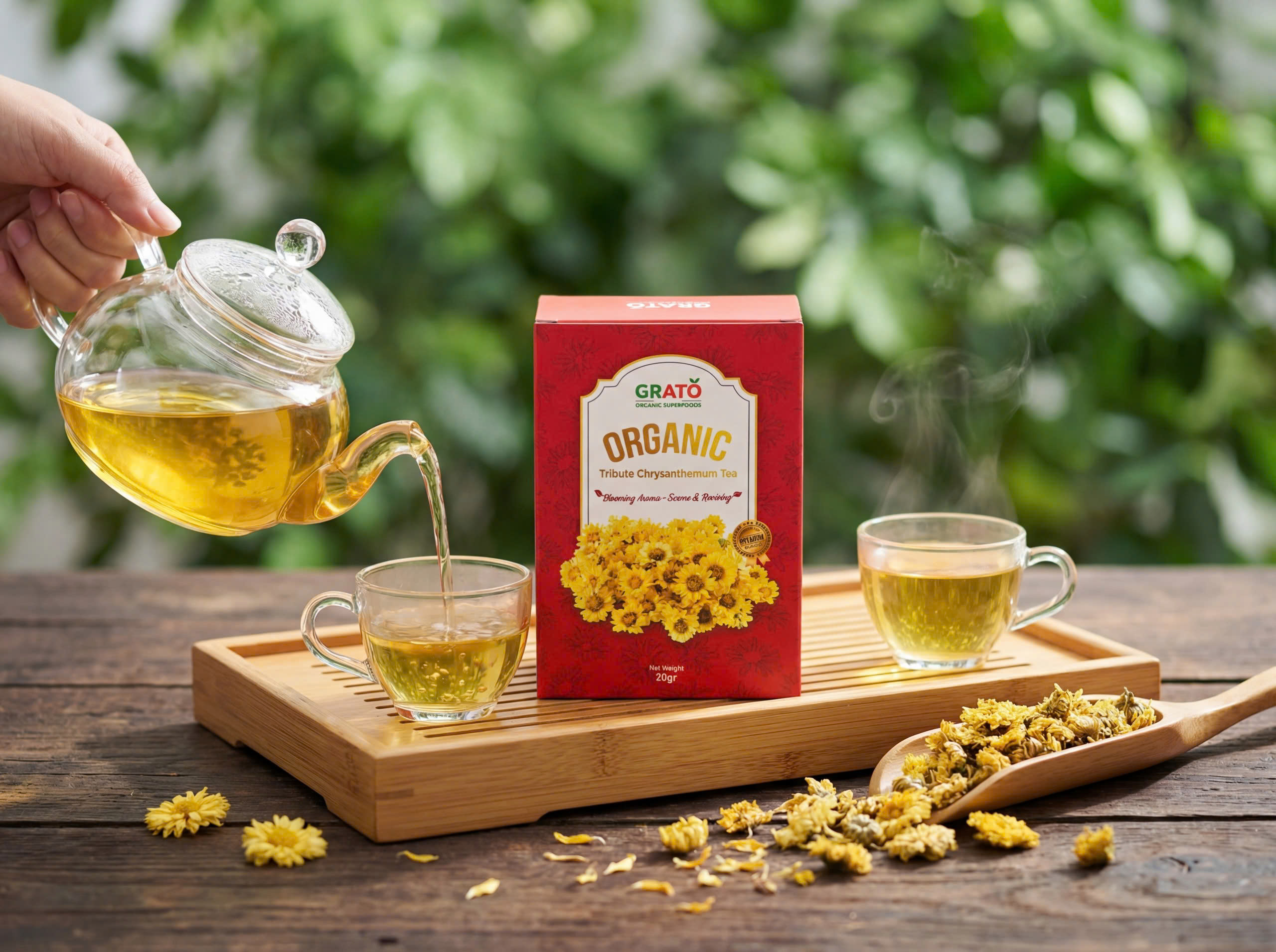 Trà hoa cúc chi Organic Grato 20gr (hoa cúc chi hữu cơ)