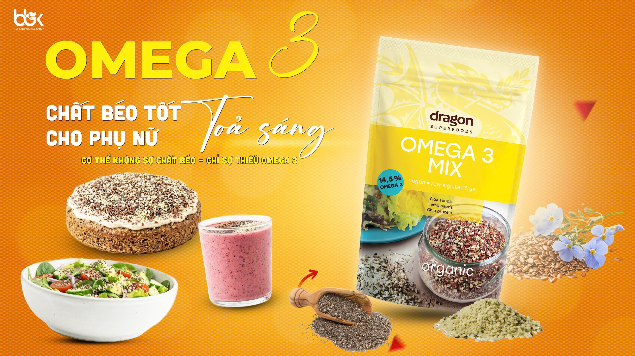 bổ sung chất béo tốt từ thực vật như hạt chia, hạt lanh, hạnh nhân