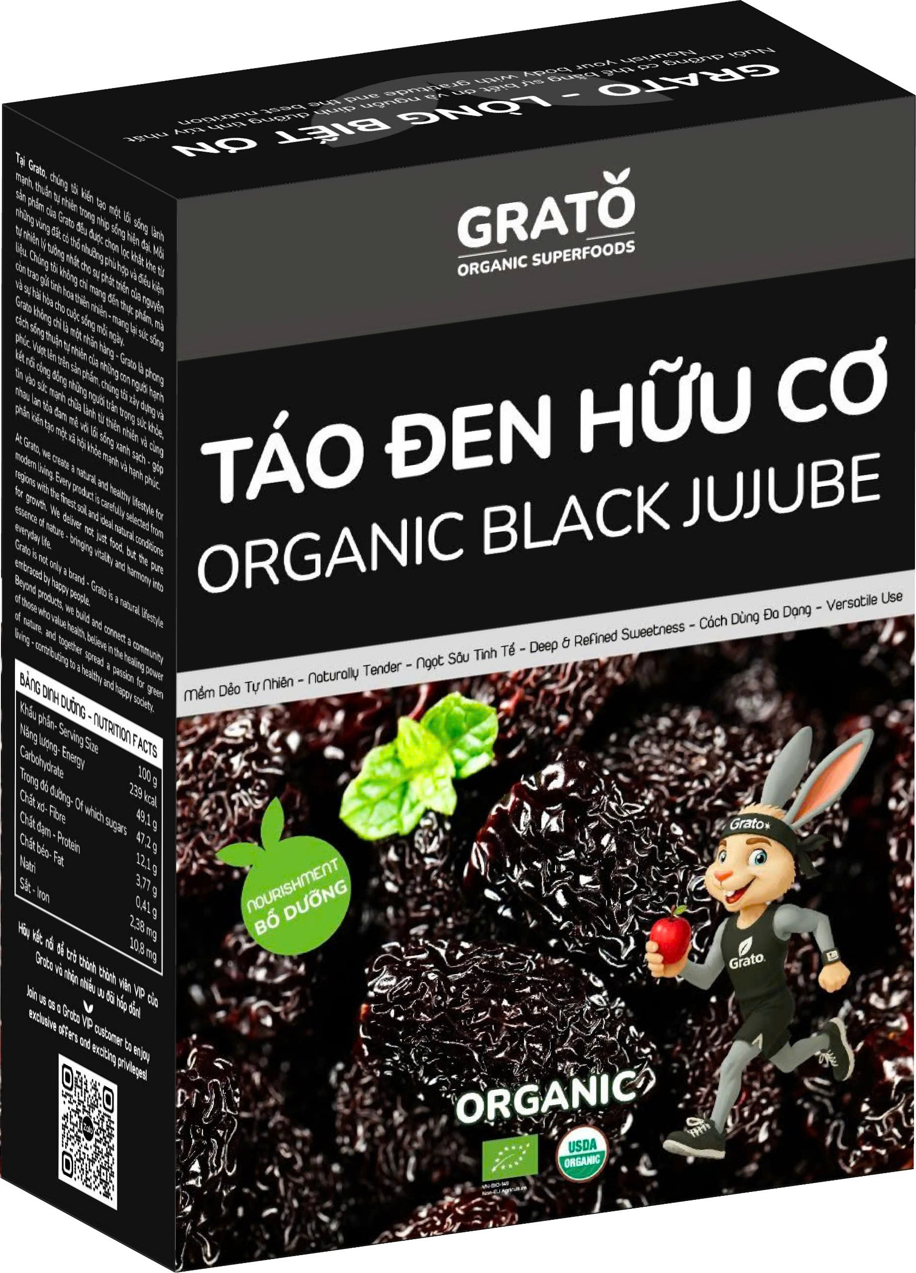 Táo đen Organic Grato 100gr