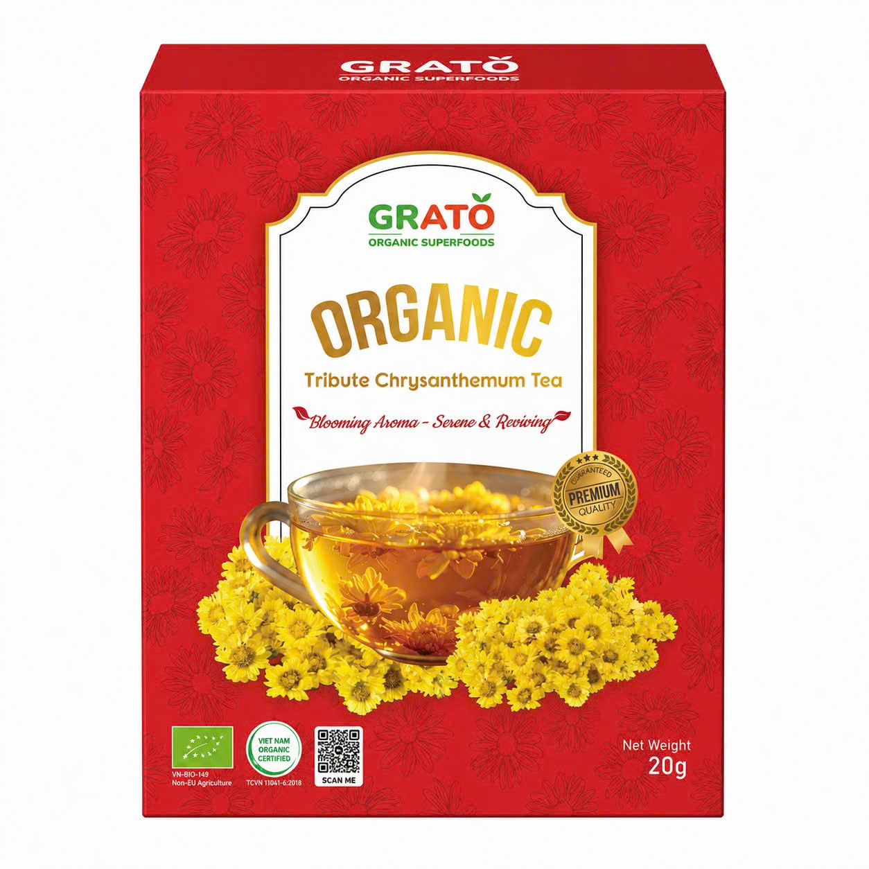 Trà hoa cúc chi Organic Grato 20gr