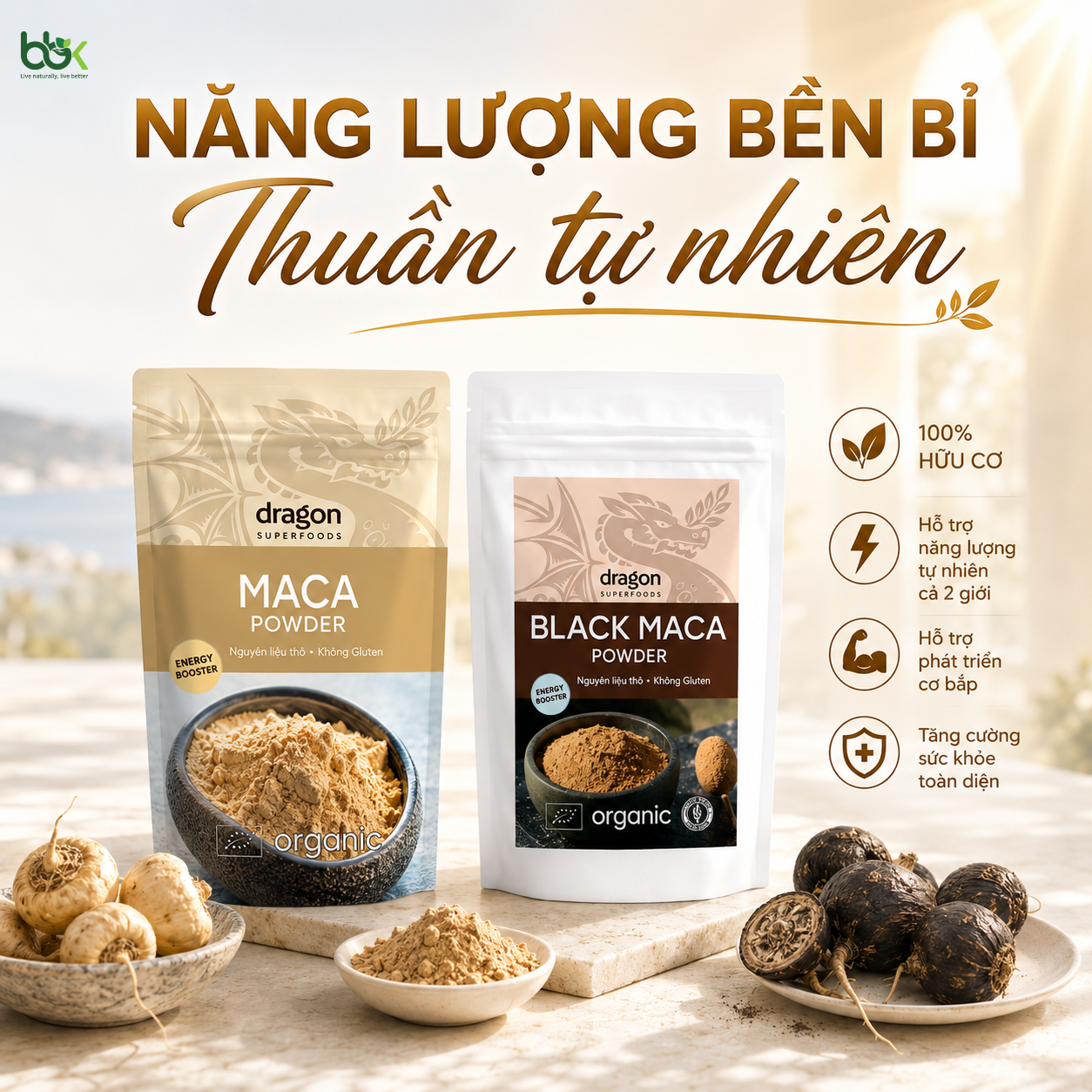Maca Nâu Và Maca Đen Hữu Cơ